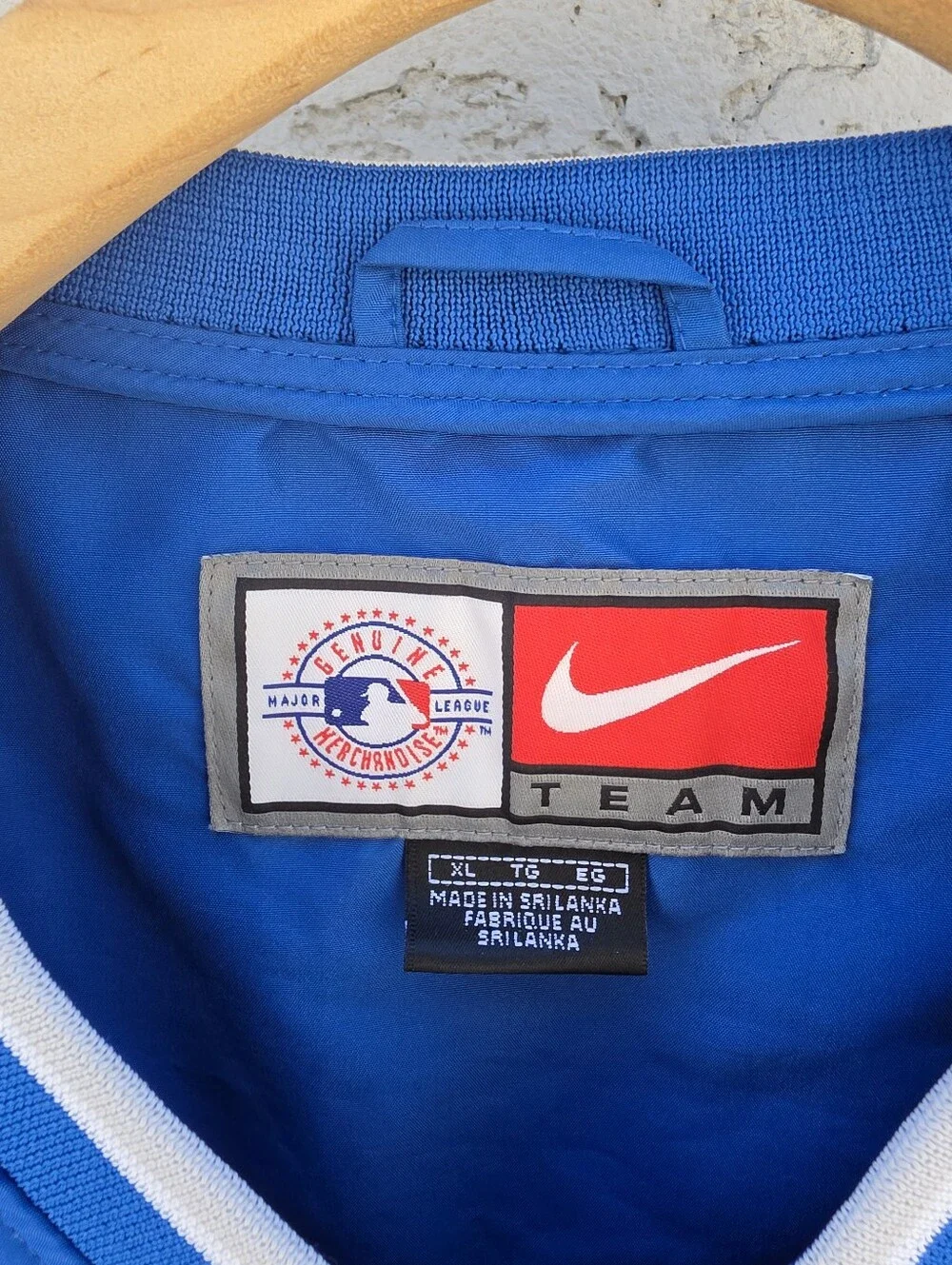 Vintage Nike Team MLB Los Angeles Dodgers Pullover Windbreaker Jacket Blue Mens